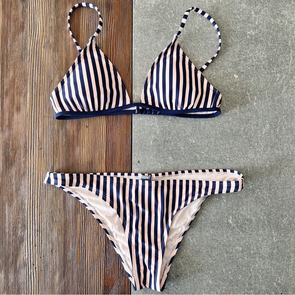AERIE Swim Suit Striped 2 Piece size S/M